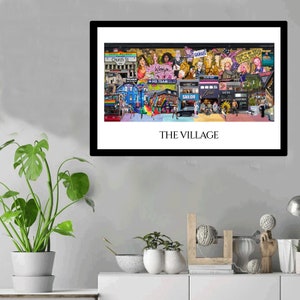 The Village, Church and Wellesley, Pride,Toronto, Digital Collage, Art Print, Toronto Neighbourhood 16" x 24" Print