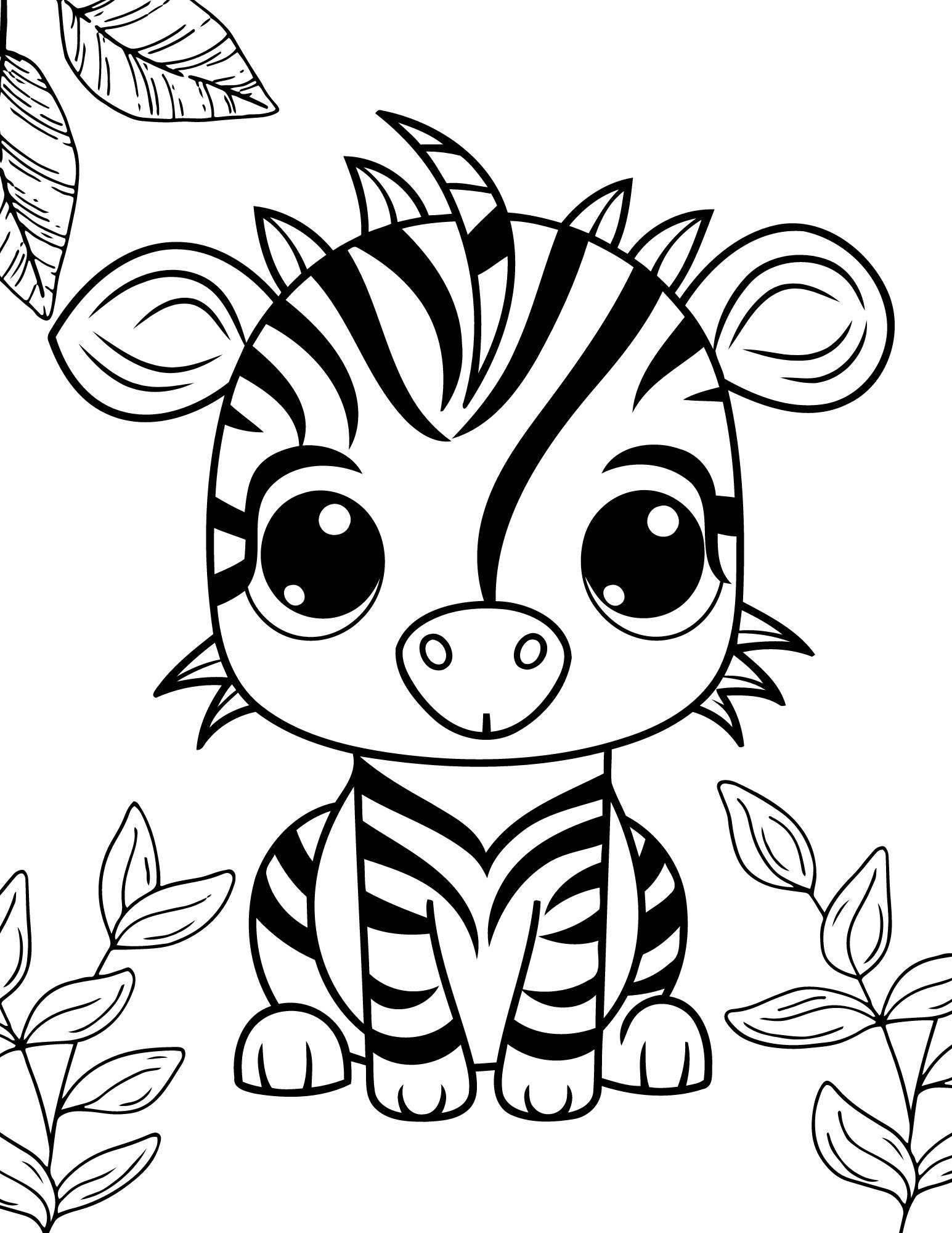 Printable Safari Animals Coloring Pages for Kids, 4 Coloring Pages for