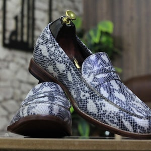 Snake Print Boots Snakeskin Loafers Outfit Handmade Python Print