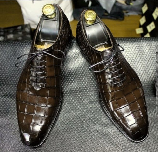 フルハンドメイド革靴 ブラック Oxford shoes オブジェ
