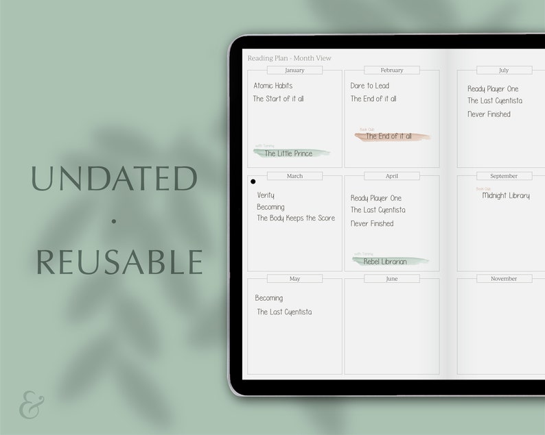 Digital Reading Journal Digital Book Journal Reading Etsy