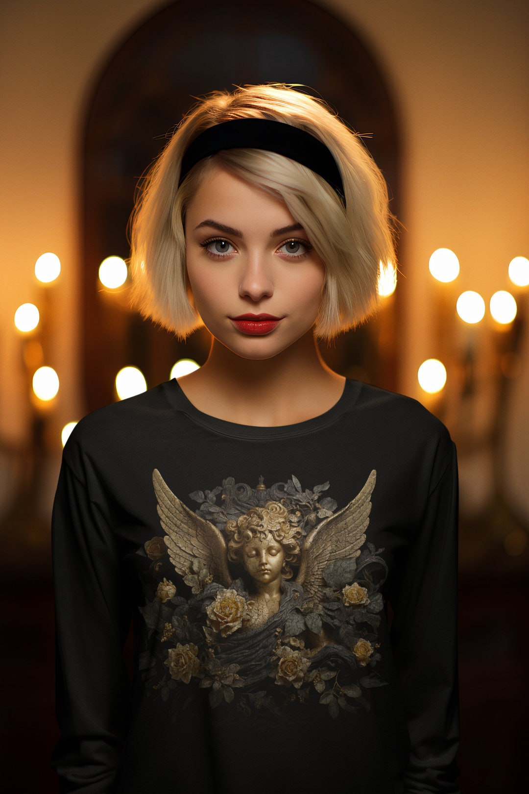 Gothic Angel Aesthetics Graphic Vintage Grunge Printed Unisex Etsy