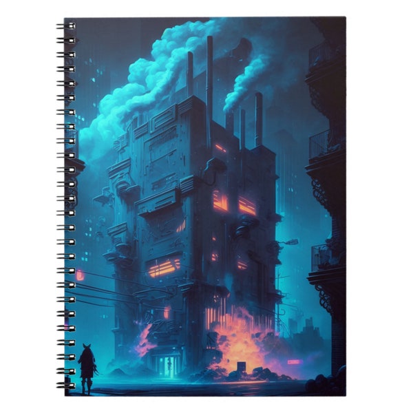 Cyber Factory, Cyber Factory Illustration, Cyberpunk Art, Cyber Factory Design, Cyber Factory Print, Instant Download, PNG