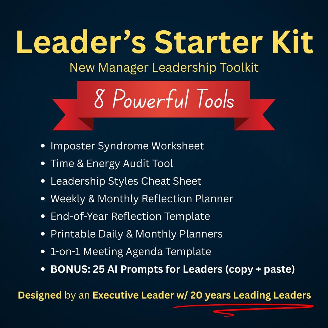 Leader’s Starter Kit Printable | New Manager Leadership Toolkit + 25 AI ...