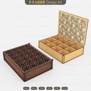 Decorative Storage Box Laser Cut Svg Files, Laser Cut Gift Box, Jewelry Box Files, Vector Files For Laser Cutting