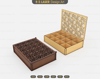 Decorative Storage Box Laser Cut Svg Files, Laser Cut Gift Box, Jewelry Box Files, Vector Files For Laser Cutting