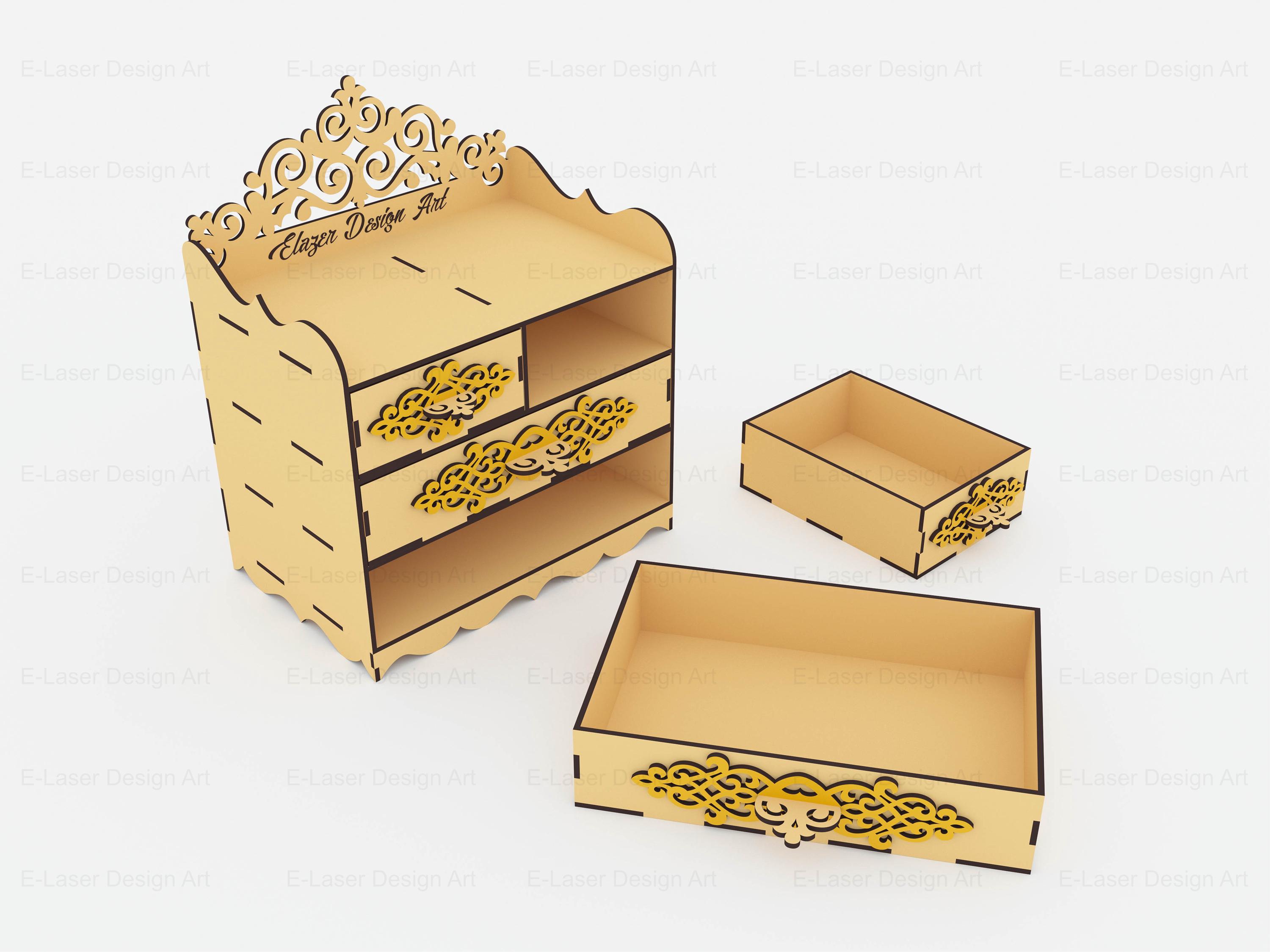 Chest of Drawers Laser Cut Svg Files, Decorative Jewelry Box Files ...
