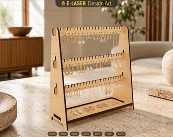 Laser Cut Earring Stand Svg Files, Earring Holder Files, Vector Files For Laser Cutting