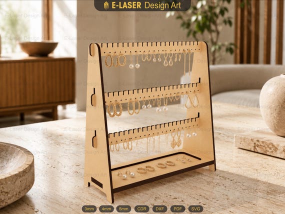 Laser Cut Earring Stand Svg Files, Earring Holder Files, Vector Files For Laser Cutting