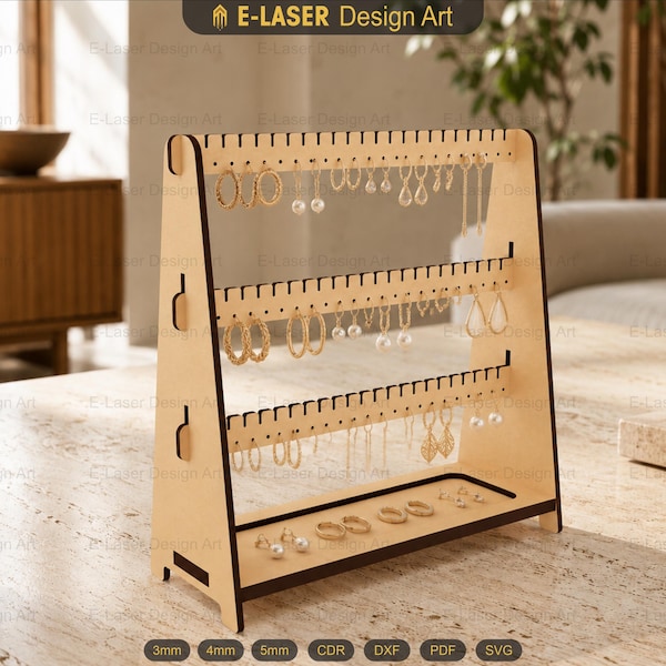 Laser Cut Earring Stand Svg Files, Earring Holder Files, Vector Files For Laser Cutting