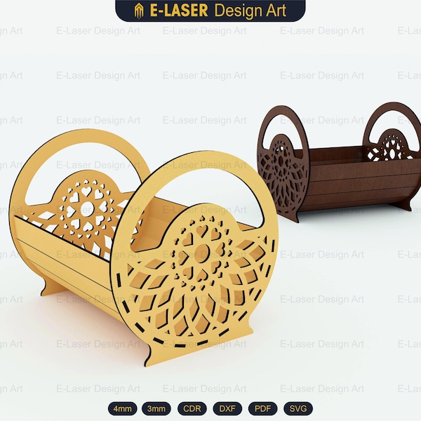 Laser Cut Decorative Basket Svg Files, Vector Files For Laser Cutting