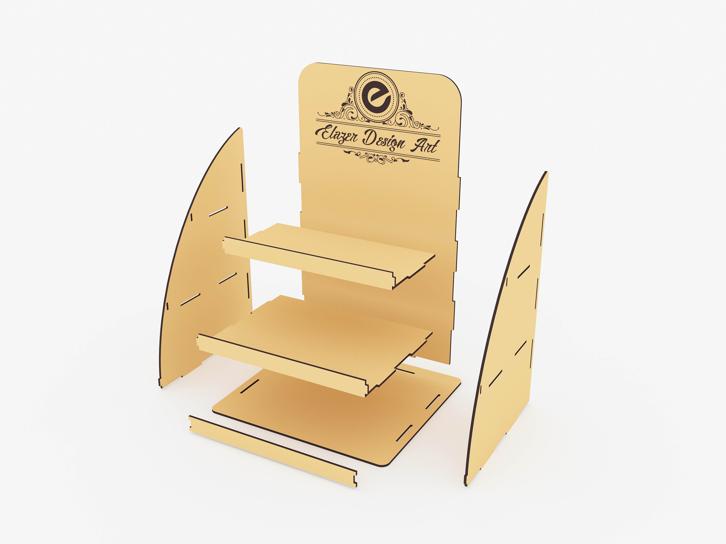 Laser Cut Display Stand Svg Files 3 Shelf Display Stand Etsy