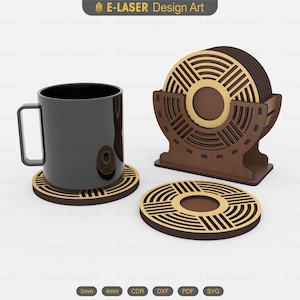 Decorative Boxed Coasters Laser Cut Svg Files, Vector Files For Laser Cutting