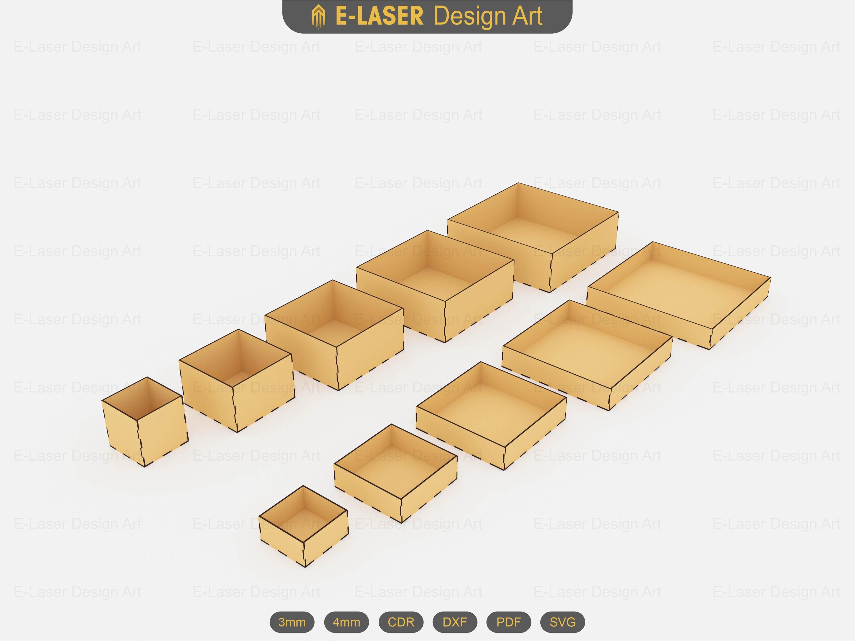 10 Different Sizes Storage Box Laser Cut Svg Files, Vector Files for ...