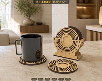 Decorative Boxed Coasters Laser Cut Svg Files, Vector Files For Laser Cutting
