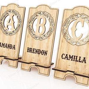 26 Letters Phone Stand Laser Cut Svg Files, Phone Holder Vector Files For Laser Cutting image 3