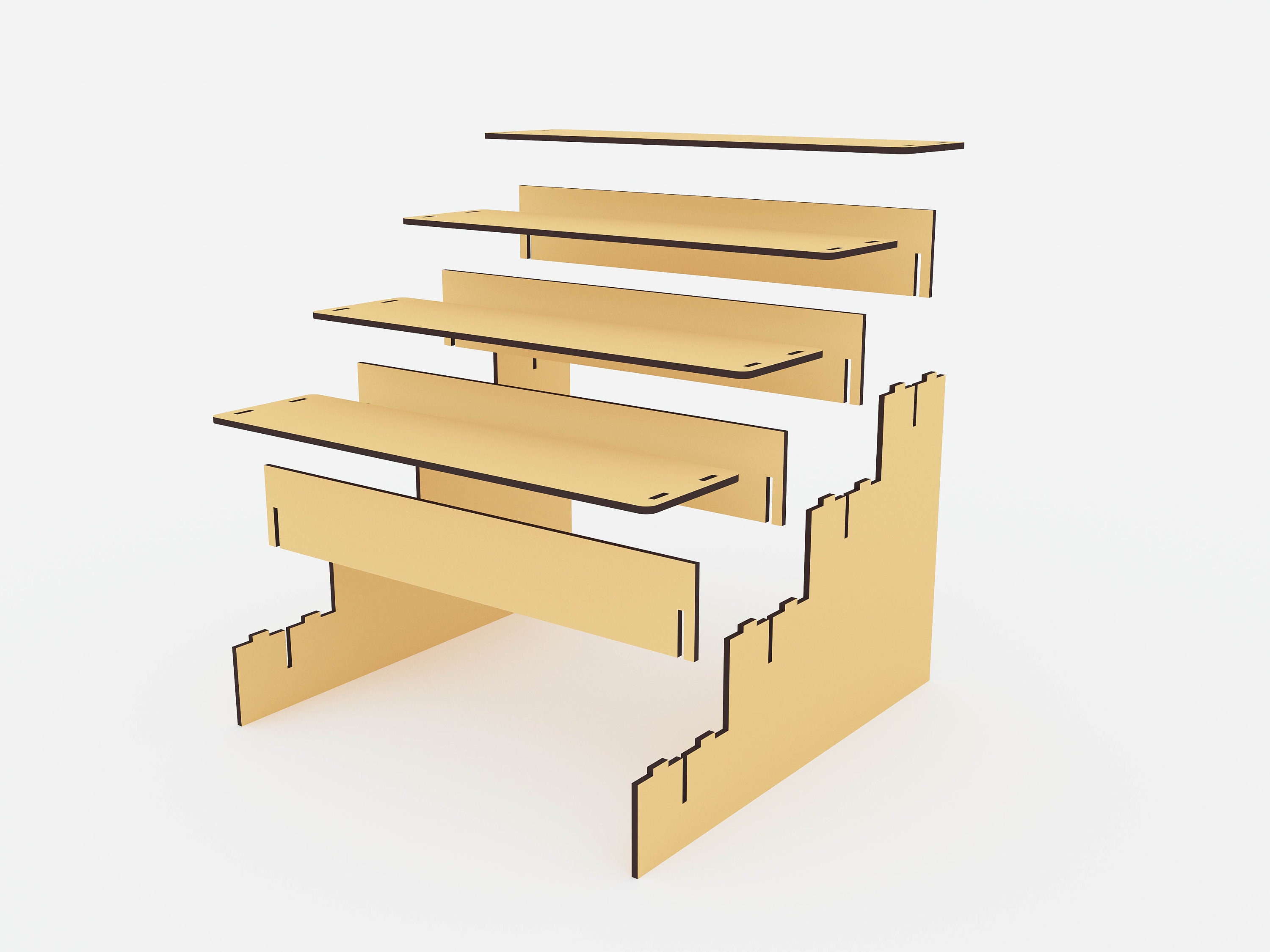 Laser Cut Display Stand Svg Files 4 Shelf Display Stand Etsy