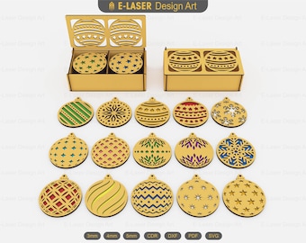 15 Different Pattern Balls and Boxes Laser Cut Svg Files, Vector Files For Laser Cutting