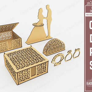 6 Stück Serviettenhalter Laser Cut Dateien, Serviettenhalter Bundle-Dateien, Vektordateien für das Laserschneiden