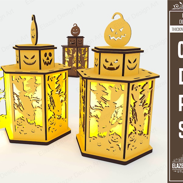 Halloween Lamp Laser Cut Svg Files, Vector Files For Laser Cutting