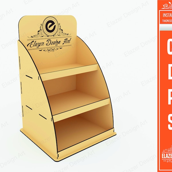 Laser Cut Display Stand Svg Files, 3 Shelf Display Stand