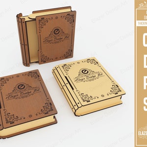 Slider Book Box Laser Cut Svg Files, Wood Gift Slider Book Box, Vector Files For Laser Cutting