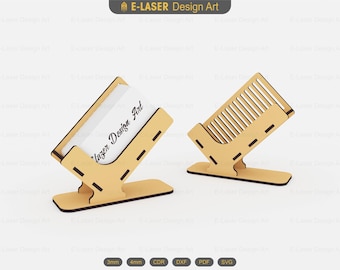 Archivos SVG cortados con láser para porta tarjetas de presentación, archivos vectoriales para corte láser
