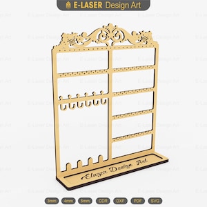 Fichiers Svg de support de boucle d'oreille découpés au laser, fichiers de support de boucle d'oreille, fichiers vectoriels pour la découpe laser