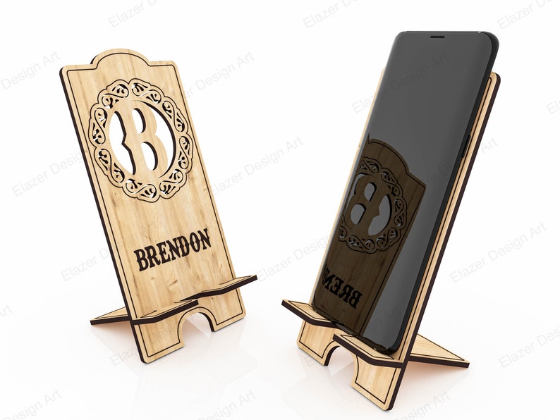 26 Letters Phone Stand Laser Cut Svg Files, Phone Holder Vector Files For Laser Cutting image 4