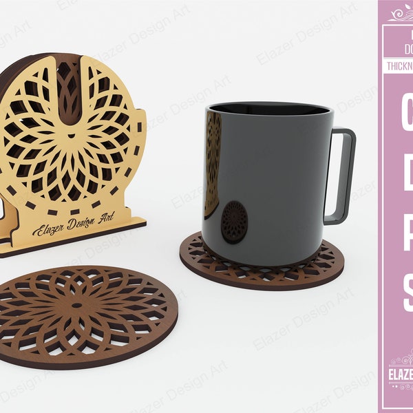 Decorative Boxed Coasters Laser Cut Svg Files, Vector Files For Laser Cutting