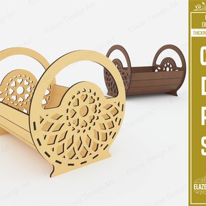 File Svg per cestini decorativi tagliati al laser, file vettoriali per il taglio laser