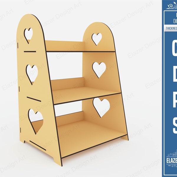 Display Stand Laser Cut Svg Files, 3 Shelf Display Stand Vector Files For Laser Cutting