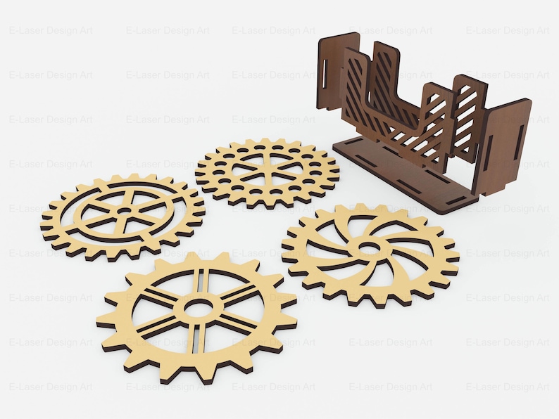 4 Different Wheel Pattern Boxed Coasters Laser Cut Svg Files, Vector ...