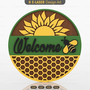 Laser Cut Welcome Door Hanger Svg Files, Vector Files For Laser Cutting