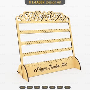 Earring Stand Laser Cut Svg Files, Earring Holder Files, Vector Files For Laser Cutting
