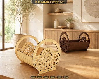 Laser Cut Decorative Basket Svg Files, Vector Files For Laser Cutting