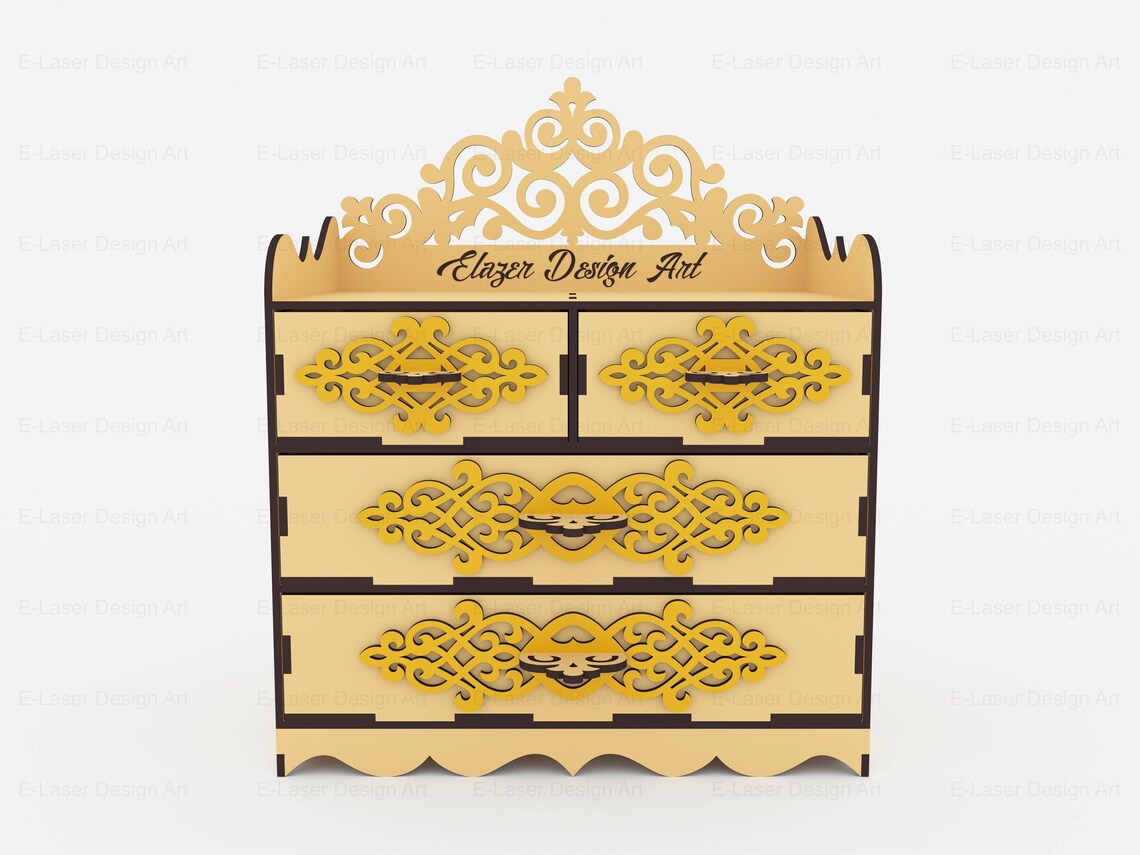 Chest of Drawers Laser Cut Svg Files, Decorative Jewelry Box Files ...
