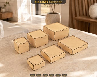 With Flip Up Lid Box Bundle Laser Cut Svg Files