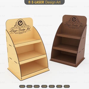 Laser Cut Display Stand Svg Files, 3 Shelf Display Stand