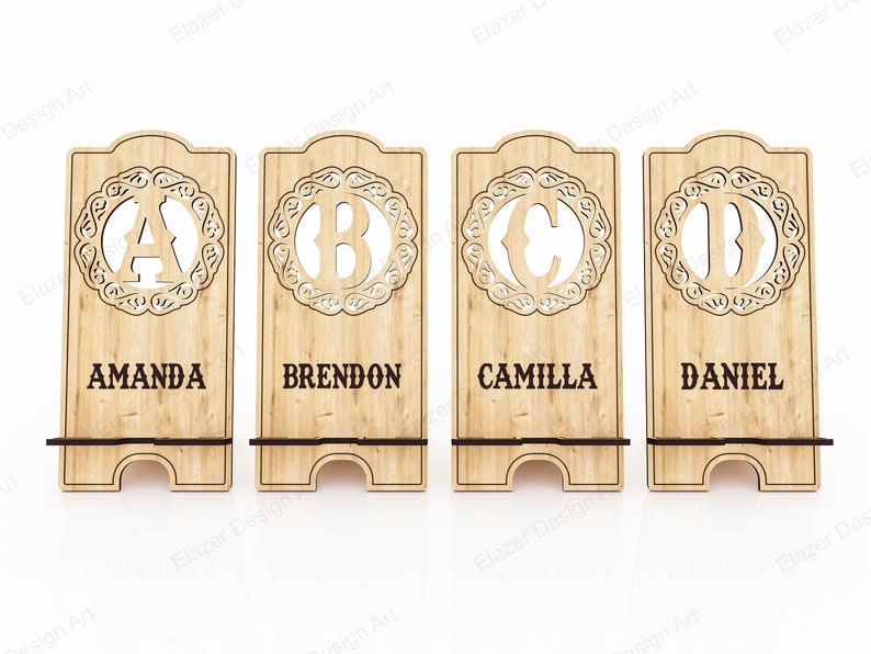 26 Letters Phone Stand Laser Cut Svg Files, Phone Holder Vector Files For Laser Cutting image 2