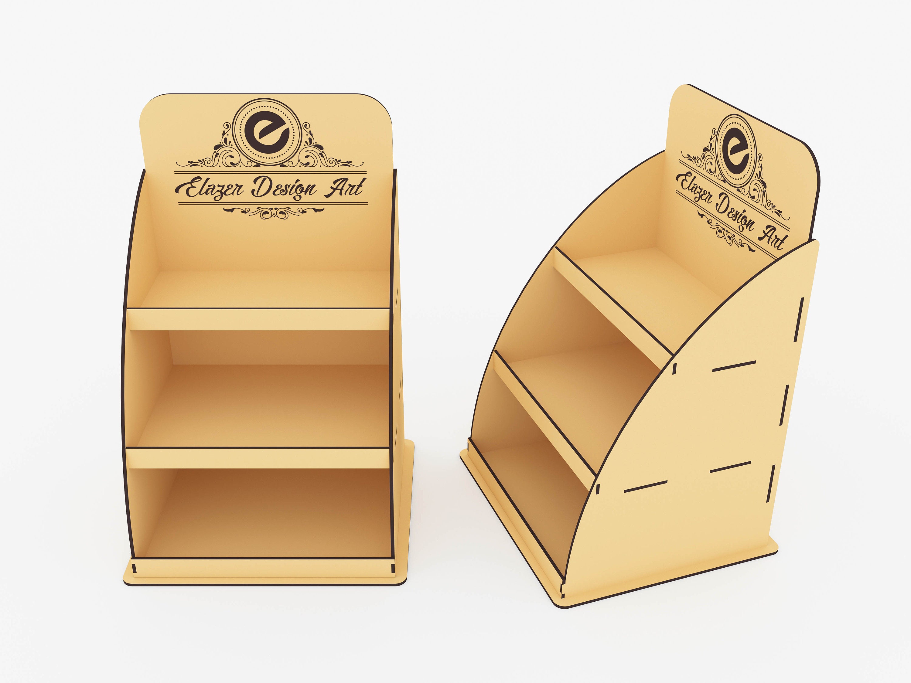Laser Cut Display Stand Svg Files 3 Shelf Display Stand Etsy