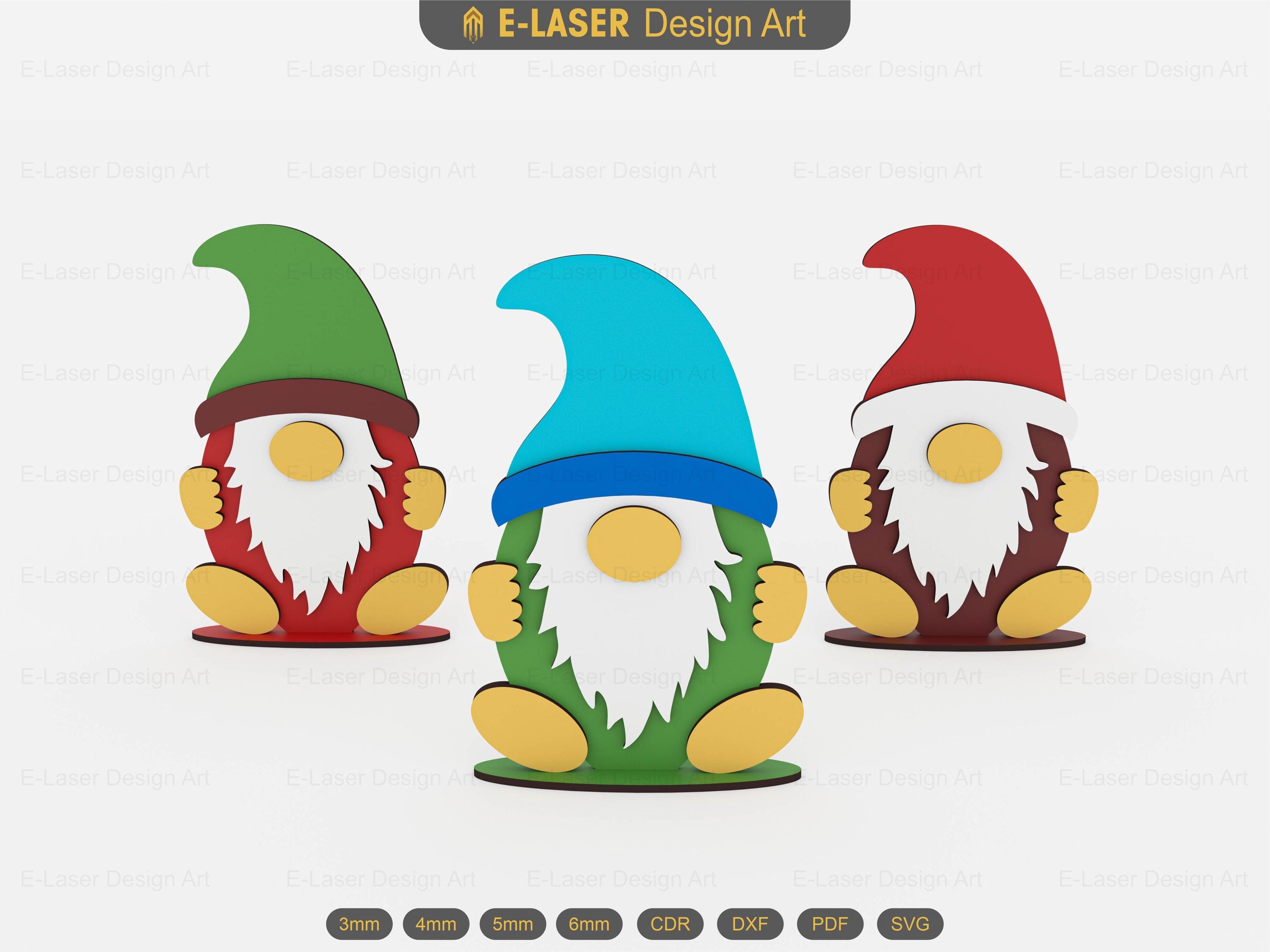 Gnome Laser Cut Svg Files, Vector Files for Laser Cutting - Etsy