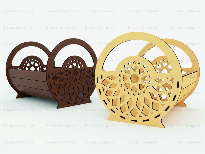 Laser Cut Decorative Basket Svg Files, Vector Files for Laser Cutting ...