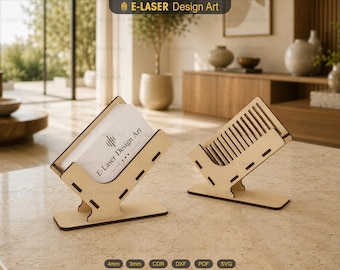 Business Card Holder Laser Cut Svg Files, Vector Files For Laser Cutting