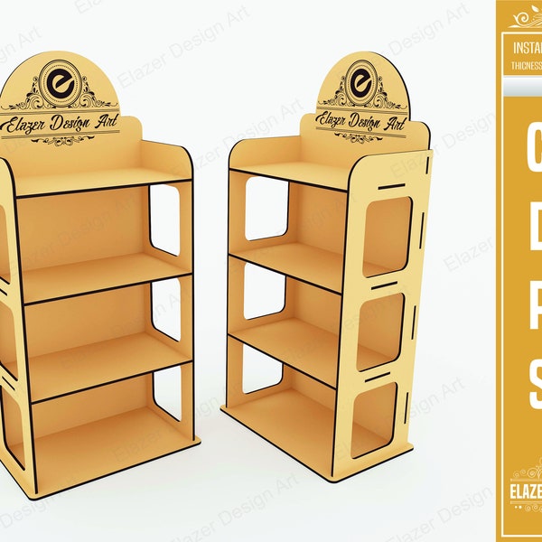 Laser Cut Display Stand Svg Files, 4 Shelf Display Stand