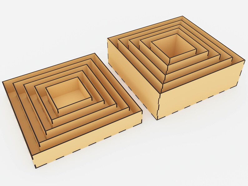 10 Different Sizes Storage Box Laser Cut Svg Files Vector Etsy