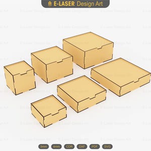 Mit Flip Up Deckel Box Bundle Laser Cut SVG Dateien