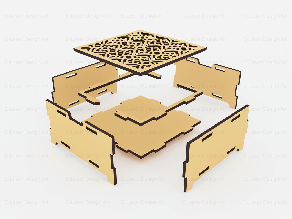 6 Different Patterned Laser Cut Decorative Box With Lid Svg Files ...