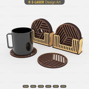 Decorative Boxed Coasters Laser Cut Svg Files, Vector Files For Laser Cutting