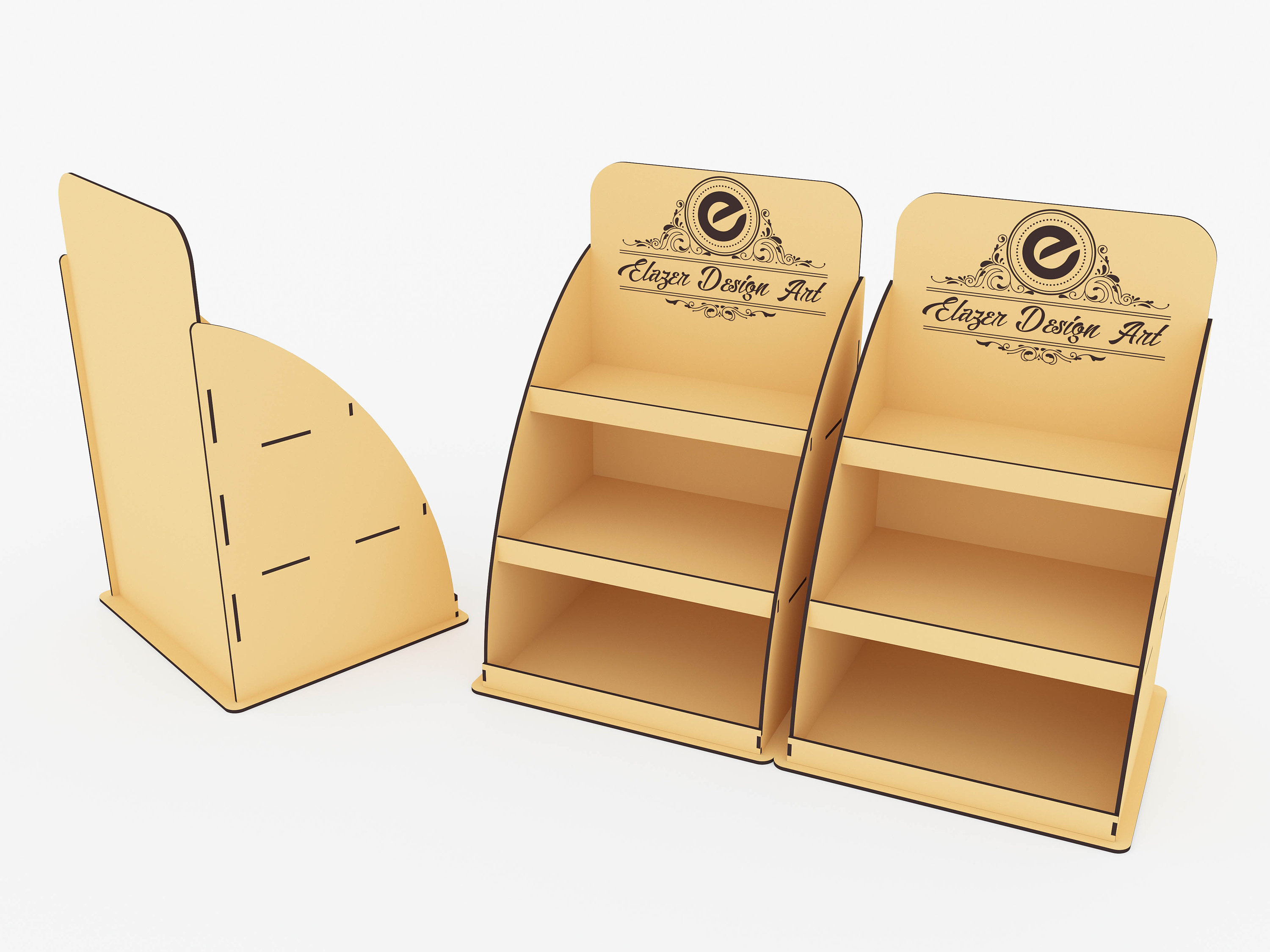 Laser Cut Display Stand Svg Files 3 Shelf Display Stand Etsy